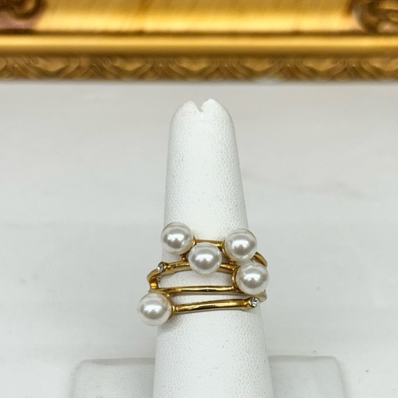 Pearl Spiraling Ring - Stainless Steel - Picture 2 of 3